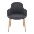 SOUL Armchair Natural Color Metal/Grey Fabric