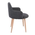 SOUL Armchair Natural Color Metal/Grey Fabric