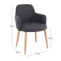 SOUL Armchair Natural Color Metal/Grey Fabric