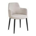 SOUL Armchair Black Color Metal/Beige Fabric