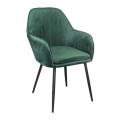 VALERY Armchair Steel Black/Fabric Velure Forest Green