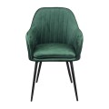 VALERY Armchair Steel Black/Fabric Velure Forest Green