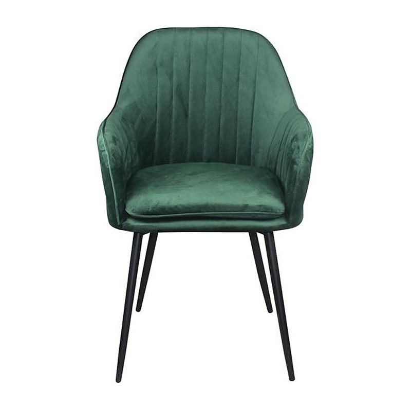 VALERY Armchair Steel Black/Fabric Velure Forest Green