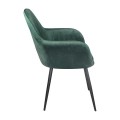 VALERY Armchair Steel Black/Fabric Velure Forest Green