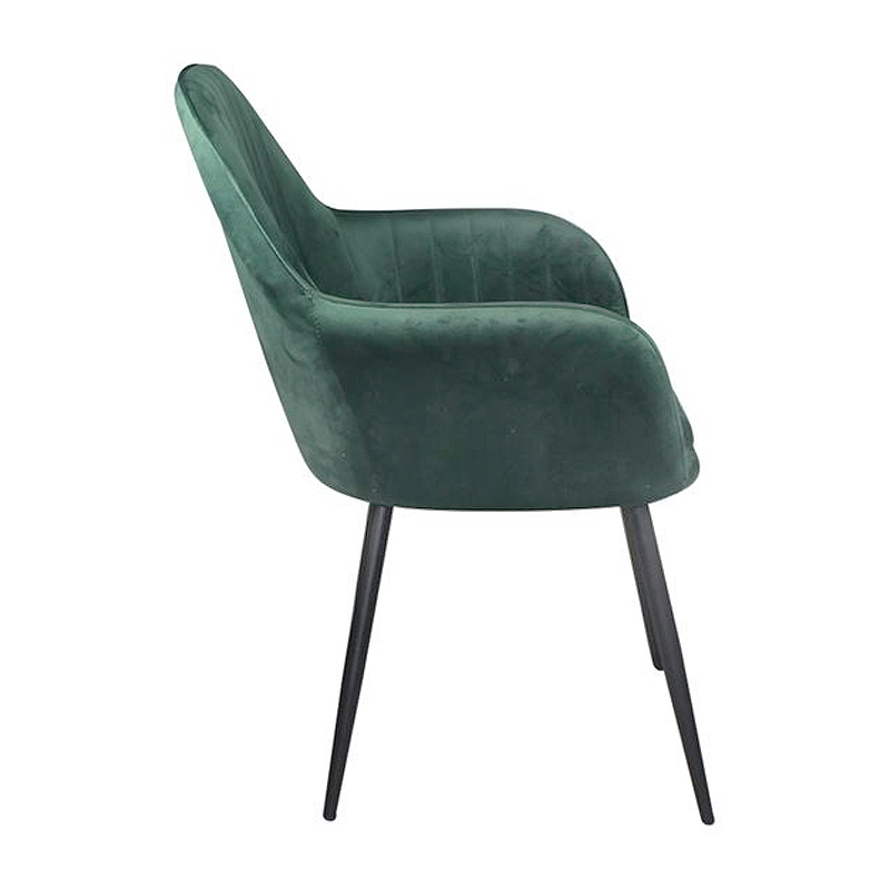 VALERY Armchair Steel Black/Fabric Velure Forest Green