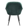 VALERY Armchair Steel Black/Fabric Velure Forest Green