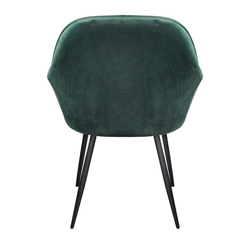 VALERY Armchair Steel Black/Fabric Velure Forest Green