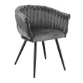 VERDI Armchair Metal Black/Fabric Velure Grey