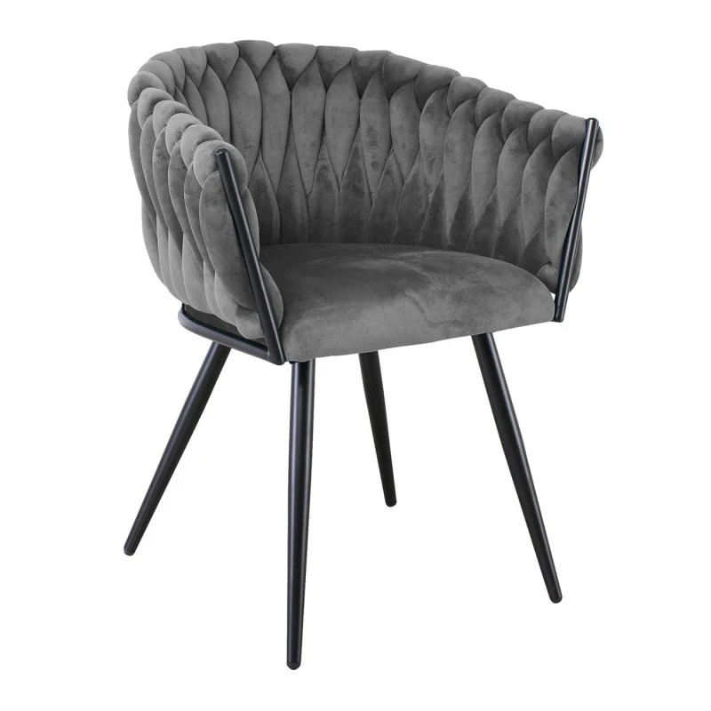 VERDI Armchair Metal Black/Fabric Velure Grey