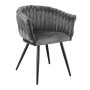 VERDI Armchair Metal Black/Fabric Velure Grey