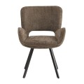 VETA Revolving Armchair Black Metal/Brown Fabric