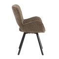 VETA Revolving Armchair Black Metal/Brown Fabric