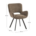 VETA Revolving Armchair Black Metal/Brown Fabric