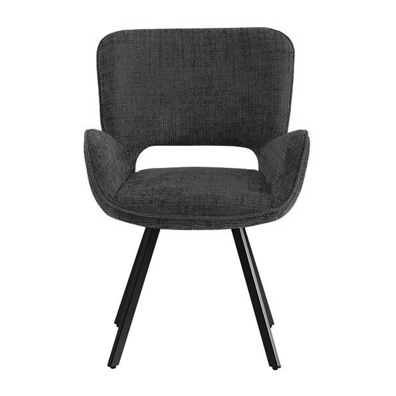 VETA Revolving Armchair Black Metal/Black Fabric