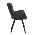 VETA Revolving Armchair Black Metal/Black Fabric