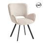 VETA Revolving Armchair Black Metal/Beige Fabric