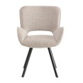 VETA Revolving Armchair Black Metal/Beige Fabric