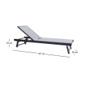 POOL Lounger Alu Anthracite/Textilene Grey