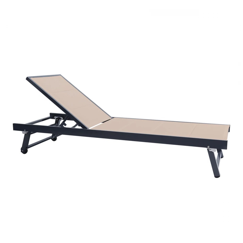 POOL Lounger Alu Anthracite/Textilene Beige
