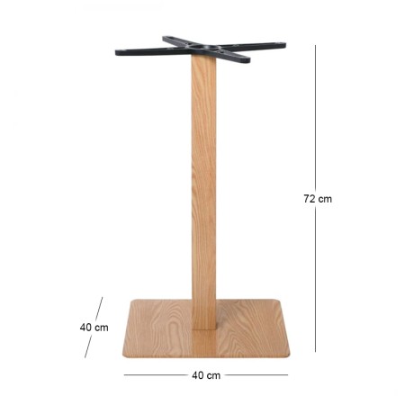 PRATO 40x40cm Steel Base H72cm Natural Wood Effect
