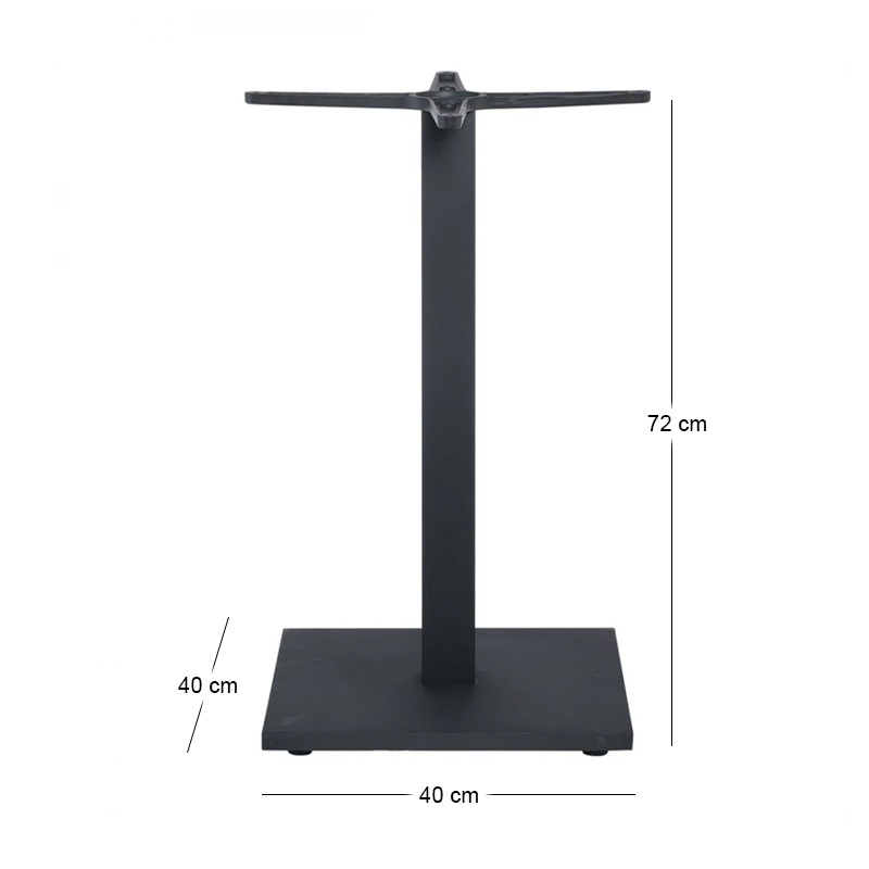PRATO-W Βάση 40x40cm Steel H72cm Μαύρη (10,00Kg)/με ρεγουλατόρο