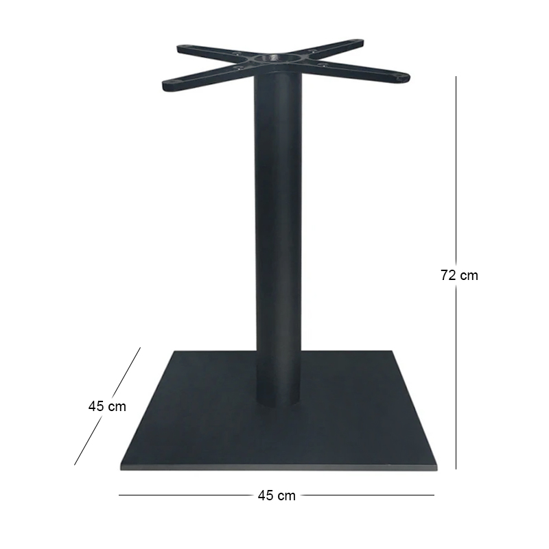 PRATO-W Βάση 45x45cm Steel H72cm Μαύρη (12,40Kg)/με ρεγουλατόρο