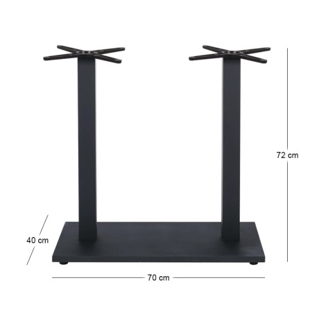 PRATO-W 70x40cm Steel Base H72cm (adjustable feet)