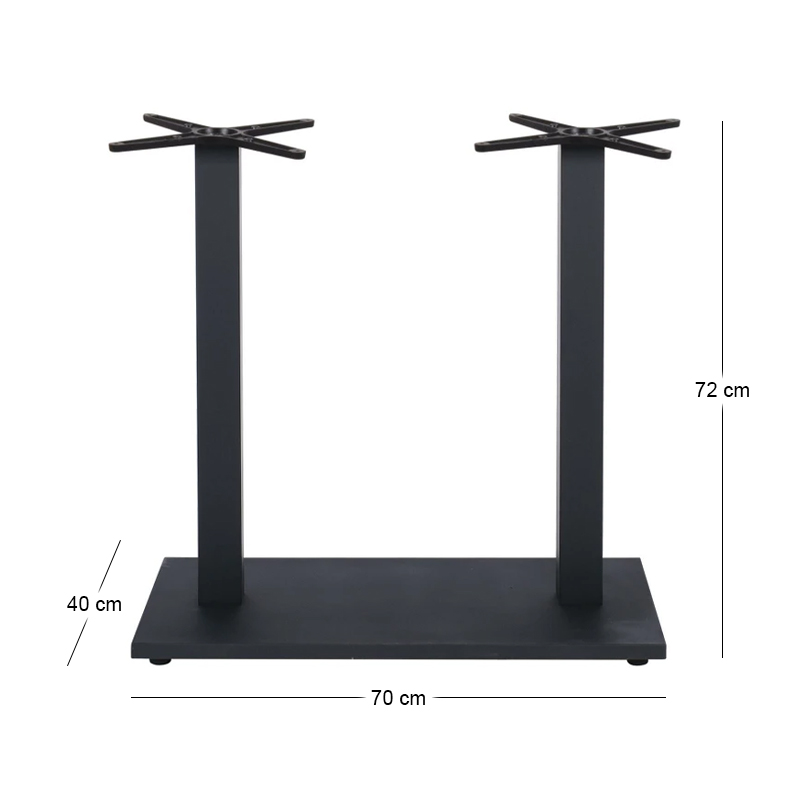 PRATO-W Βάση 70x40cm Steel Μακρ/νη H72cm Μαύρη (17,00Kg)/με ρεγουλατόρο
