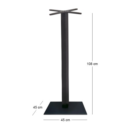 PRATO-W Βάση Τραπεζιού BAR 45x45cm H.108cm Μέταλλο Βαφή Μαύρο / 13,00Kg