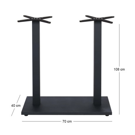 PRATO-W Βάση Τραπεζιού BAR 70x40cm H.108cm Μέταλλο Βαφή Μαύρο / 18,50Kg