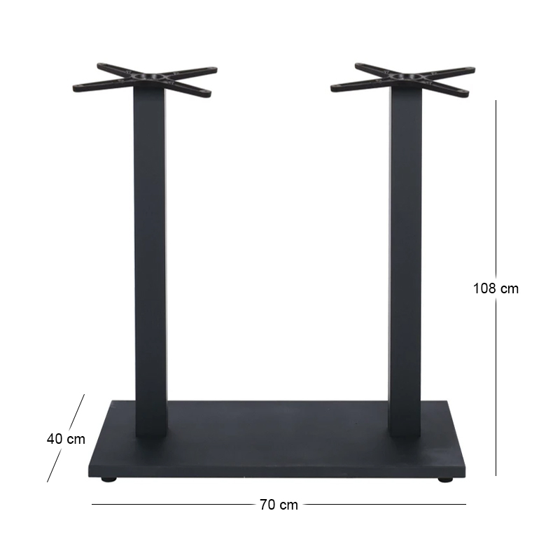 PRATO-W Βάση Τραπεζιού BAR 70x40cm H.108cm Μέταλλο Βαφή Μαύρο / 18,50Kg