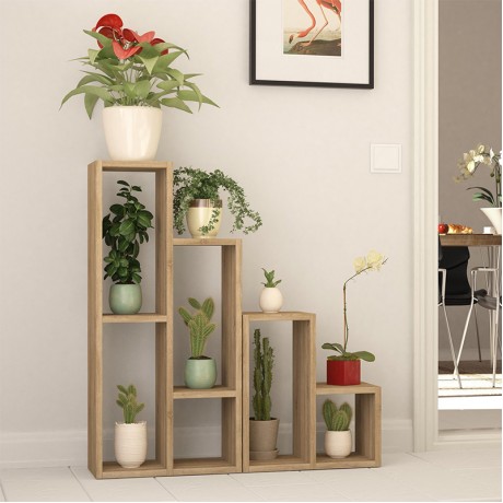 Ραφιέρα - Ανθοστήλη Sule Megapap χρώμα sapphire oak 84x20x89εκ.