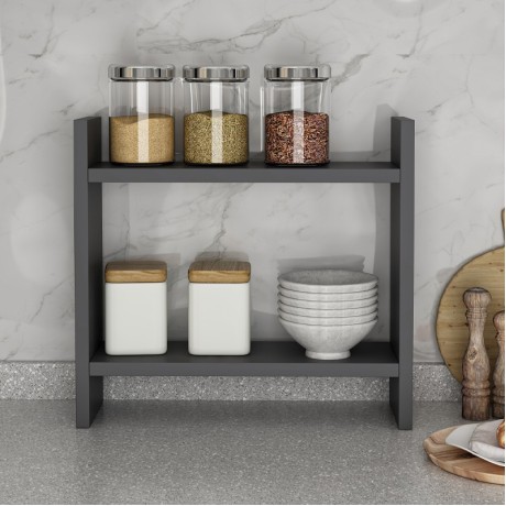 Ραφιέρα κουζίνας Denver Megapap χρώμα ανθρακί 34x10x30εκ.