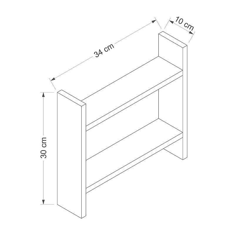 Denver Megapap melamine kitchen shelf in anthracite color 34x10x30cm.