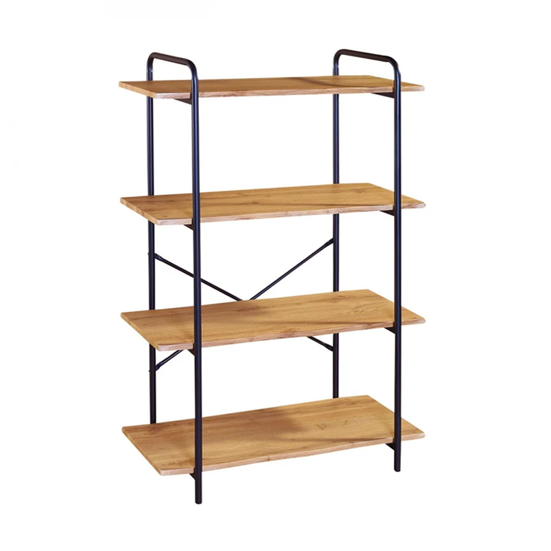 Βιβλιοθήκη μεταλλική - MDF χρώμα μαύρο - sonoma 80x34x112εκ.