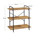 BOOKCASE 80x34x80cm Metal Black/Sonoma