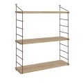 Armoni Megapap melamine - metal wall shelf in sapphire oak - brown color 72x20x85cm.