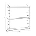 Armoni Megapap melamine - metal wall shelf in sapphire oak - brown color 72x20x85cm.