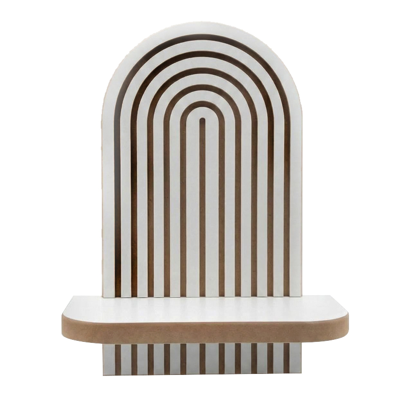 Artwill Megapap MDF wall shelf in white - oak 26x13x35cm.