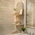 Artwill Megapap MDF wall shelf in white - oak 26x13x70cm.
