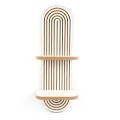 Artwill Megapap MDF wall shelf in white - oak 26x13x70cm.
