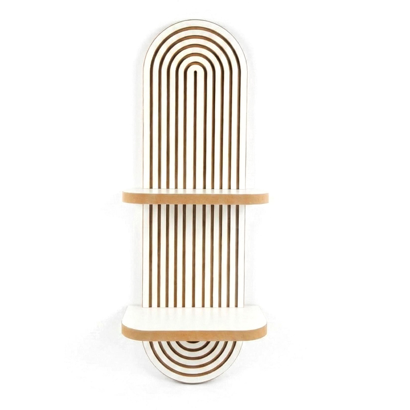 Artwill Megapap MDF wall shelf in white - oak 26x13x70cm.