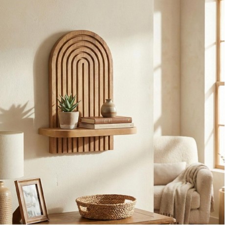 Ραφιέρα τοίχου Artwill Megapap Mdf χρώμα oak 26x13x35εκ.