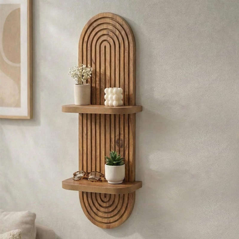 Artwill Megapap MDF wall shelf in oak 26x13x70cm.