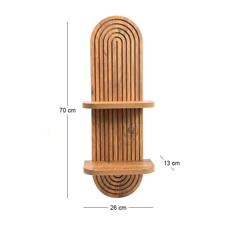 Artwill Megapap MDF wall shelf in oak 26x13x70cm.