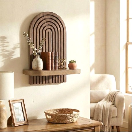 Ραφιέρα τοίχου Artwill Megapap Mdf χρώμα wenge 26x13x35εκ.