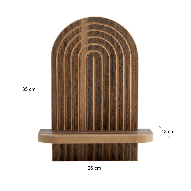 Artwill Megapap MDF wall shelf in wenge 26x13x35cm.