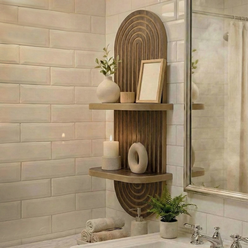 Artwill Megapap MDF wall shelf in wenge 26x13x70cm.