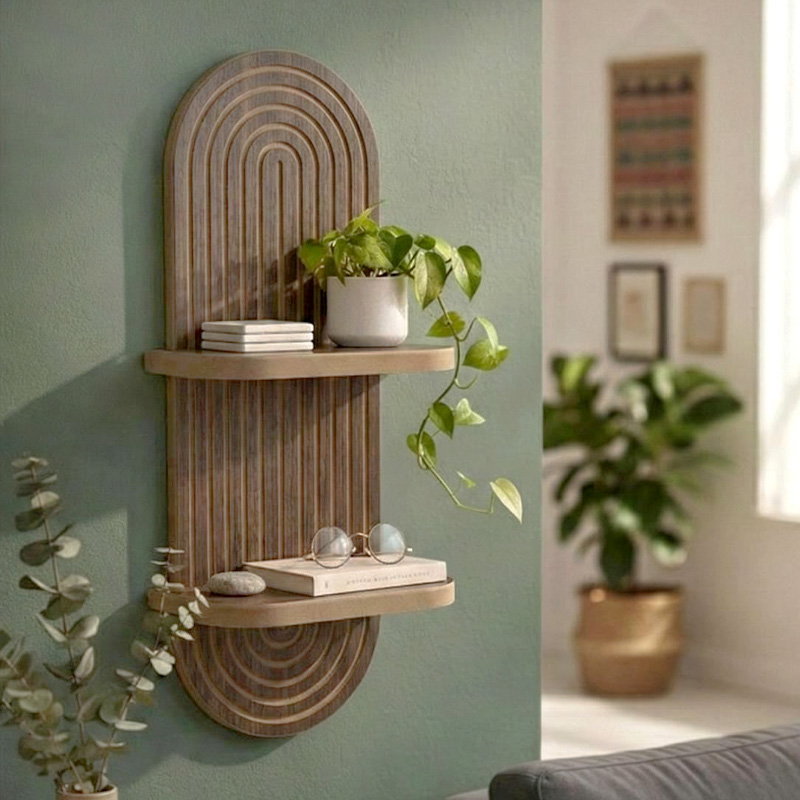 Artwill Megapap MDF wall shelf in wenge 26x13x70cm.