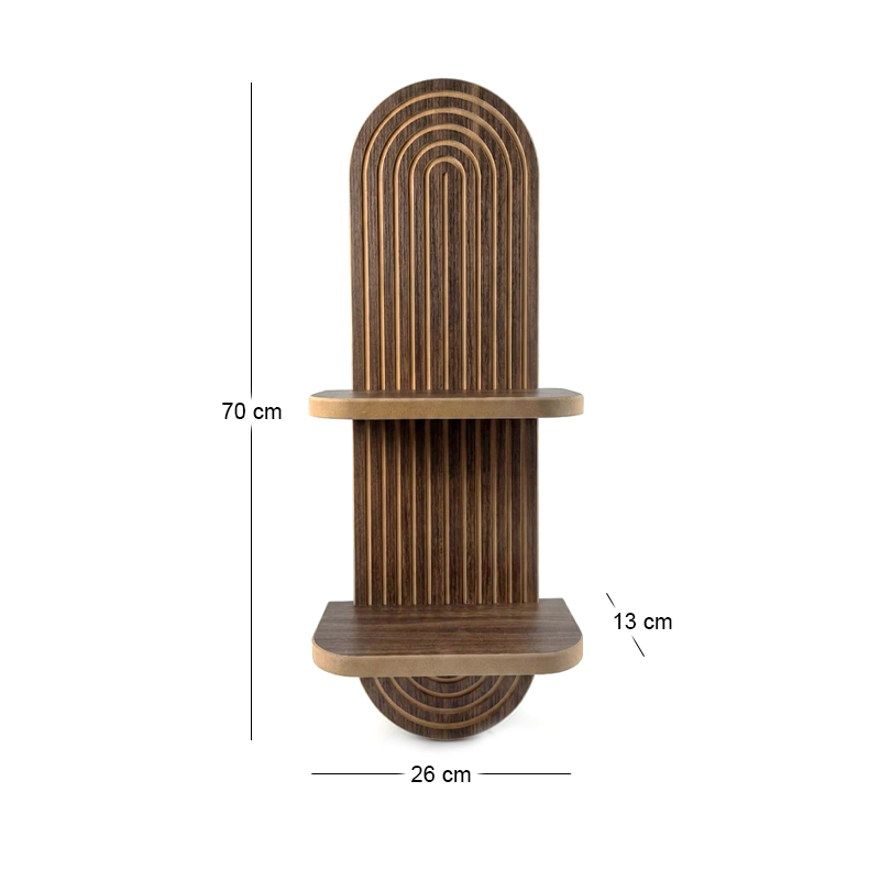Artwill Megapap MDF wall shelf in wenge 26x13x70cm.